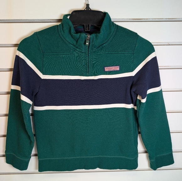 Vineyard Vines Varsity Stripe Shep Shirt Zip Pullover Sweatshirt - Picture 4 of 5